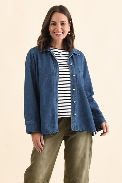 Vespa Mid Blue Denim Shirt
