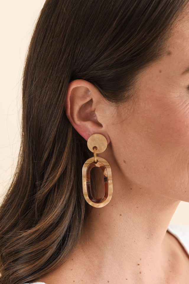 Via Bronze Oval Drop Earrings