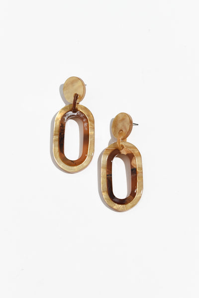 Via Bronze Oval Drop Earrings