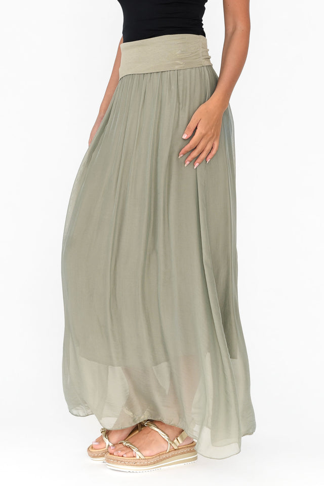 Viana Sage Silk Layer Skirt image 3