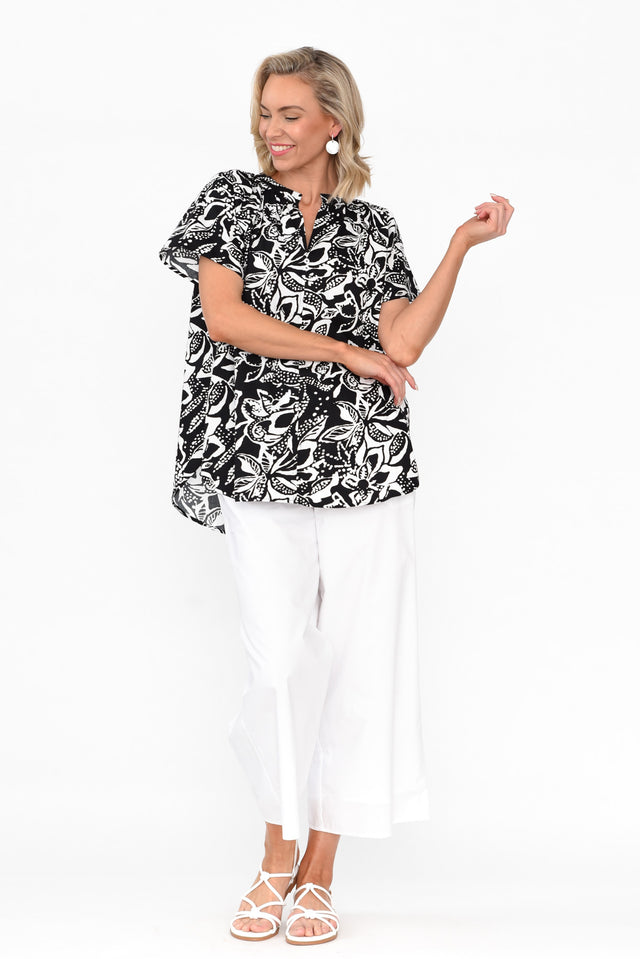 Leni White Cotton Poplin Pants