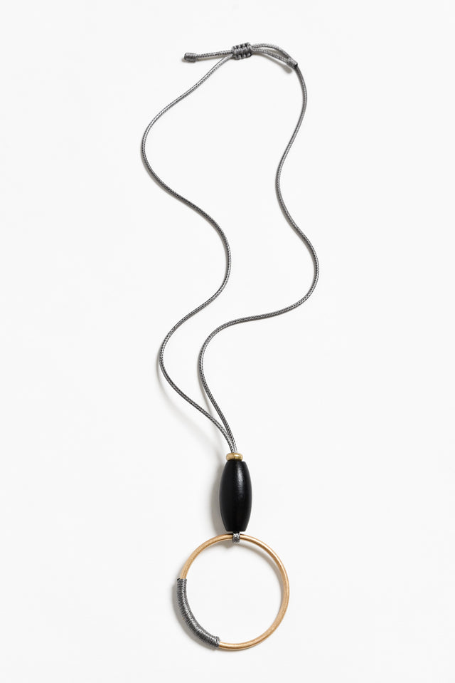 Villanelle Black Beaded Pendant Necklace image 1
