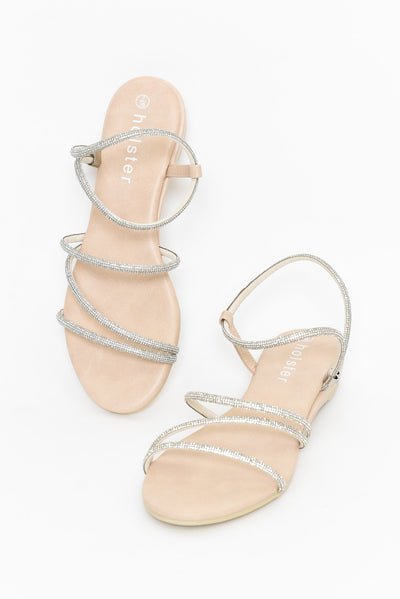 Viva Silver Diamante Sandal