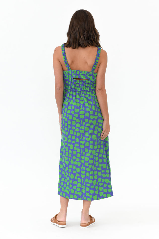 Waldon Green Spot Cotton Dress