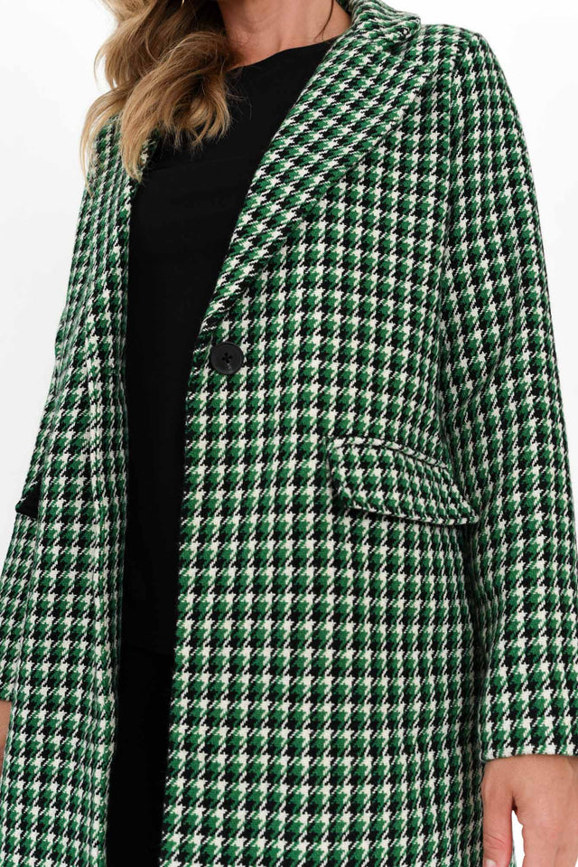 Wanda Green Houndstooth Coat