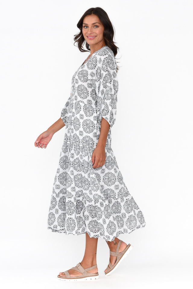 Weston Grey Fiesta Cotton Midi Dress