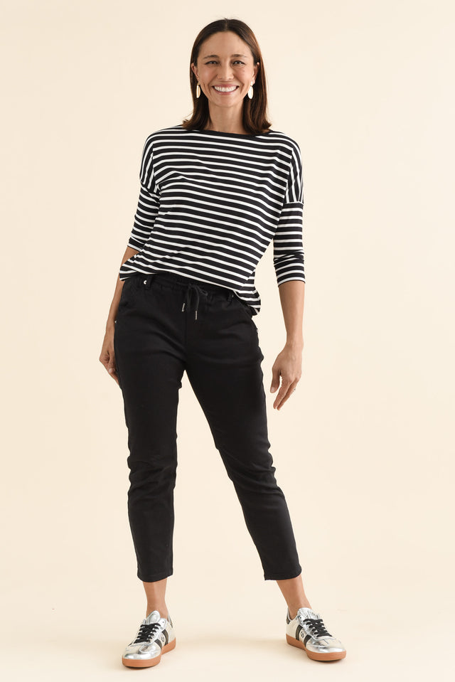 Whistler Black Cotton Jogger Pants,brunette model,Full Outfit,alt text|model:Cara image 6