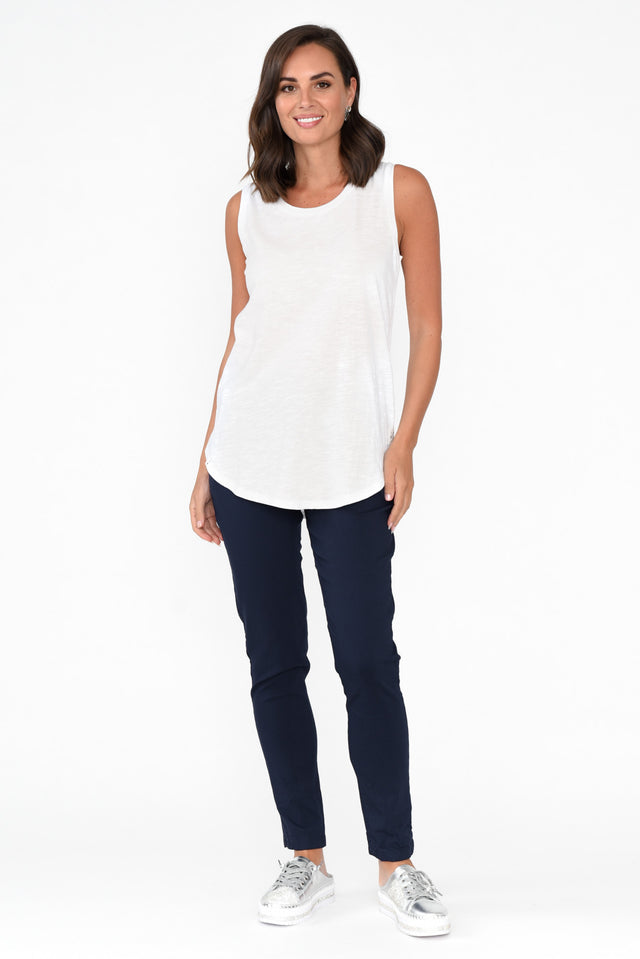 White Cotton Scoop Tank