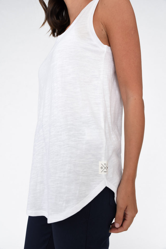 White Cotton Scoop Tank