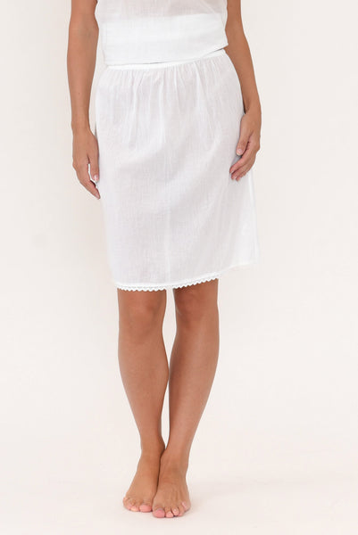 White Skirt Cotton On Slip Skirt Women's Cotton Knee Length Under