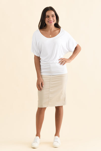 Palin Natural Zip Front Skirt