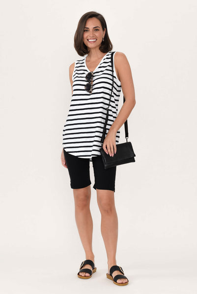 White Cotton Scoop Tank