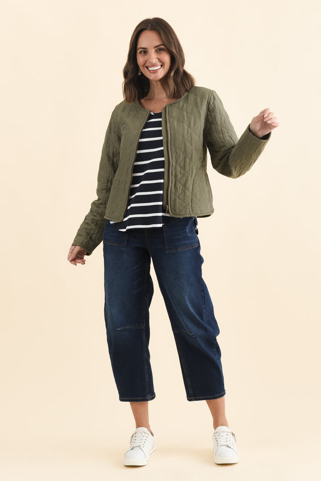 Whittaker Sage Quilted Linen Blend Jacket,Brunette model,alt text|model:MJ image 7