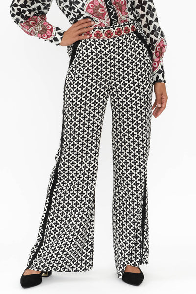 Willow Black Geo Wide Leg Pants