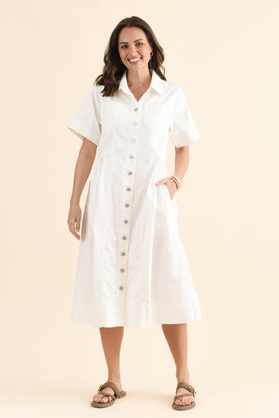 Willow White Denim Shirt Dress