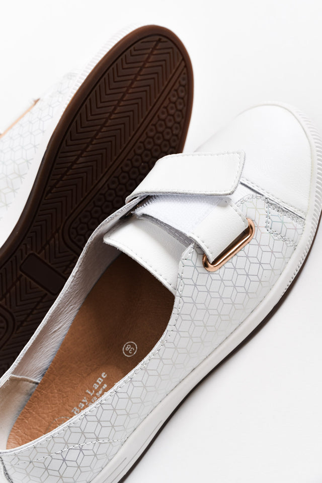 Wilona White Geo Leather Loafer image 6
