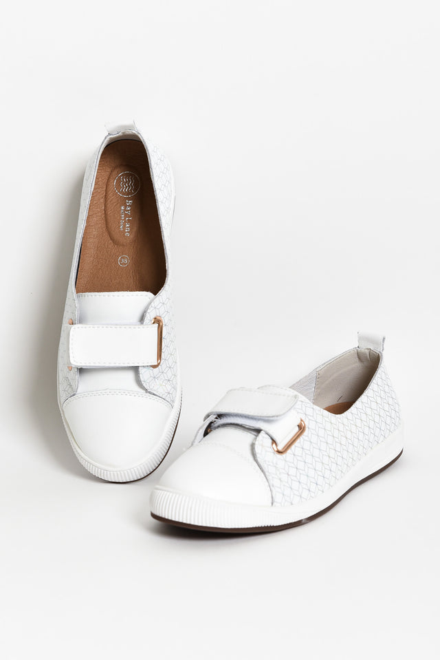 Wilona White Geo Leather Loafer image 1