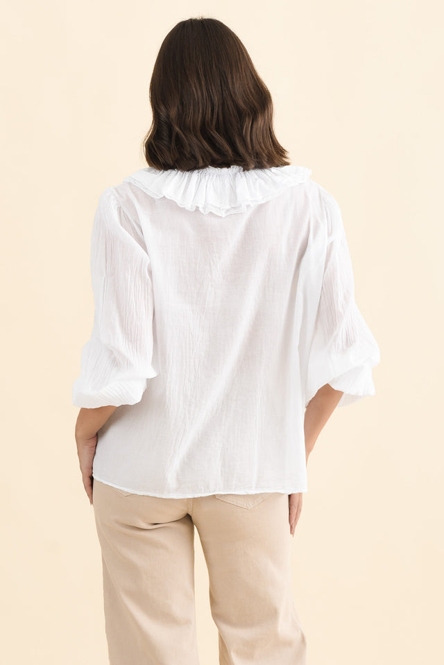 Winifred White Cotton Frill Top image 4