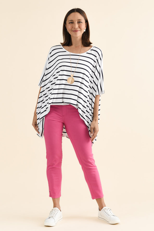 Winslet Hot Pink 7/8 Pants,brunette model,Full Outfit,alt text|model:Cara image 6