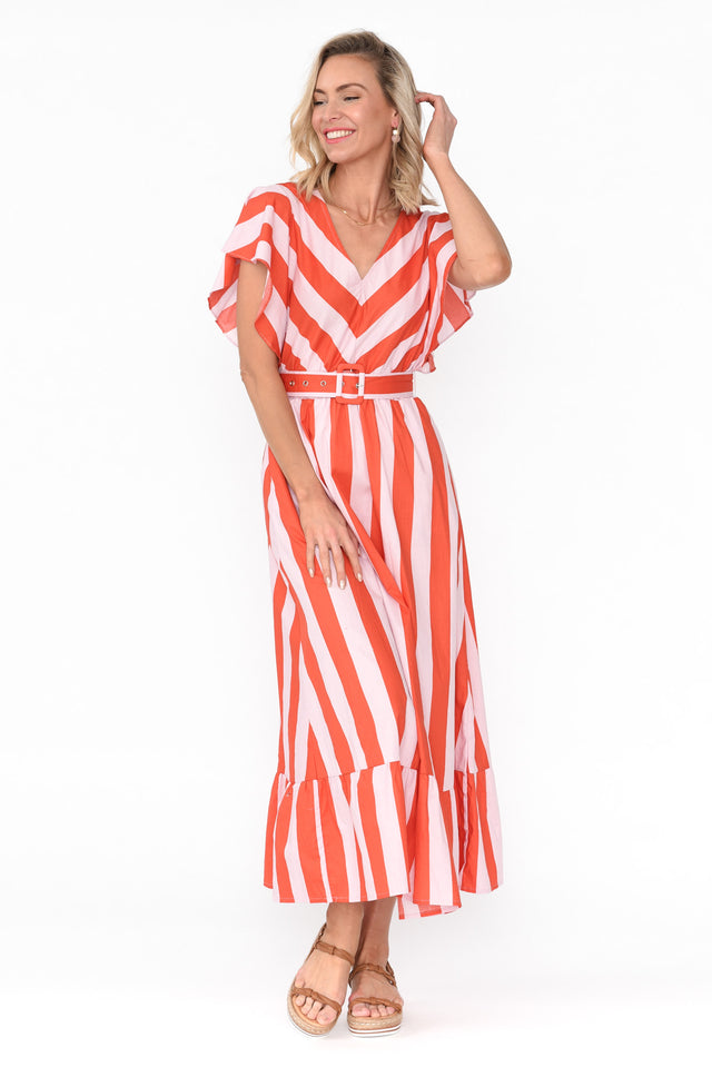 Winslow Pink Stripe Cotton Belted Dress image 6