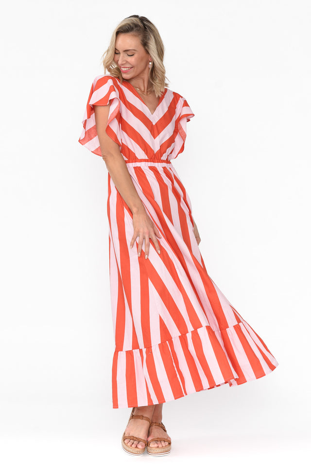 Winslow Pink Stripe Cotton Belted Dress image 2