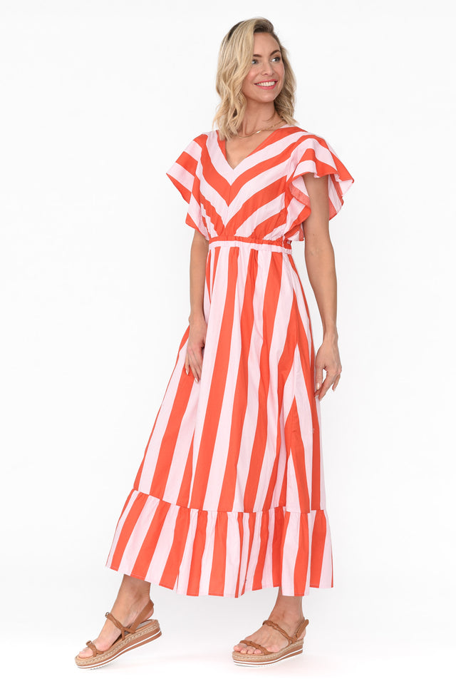 Winslow Pink Stripe Cotton Belted Dress image 3