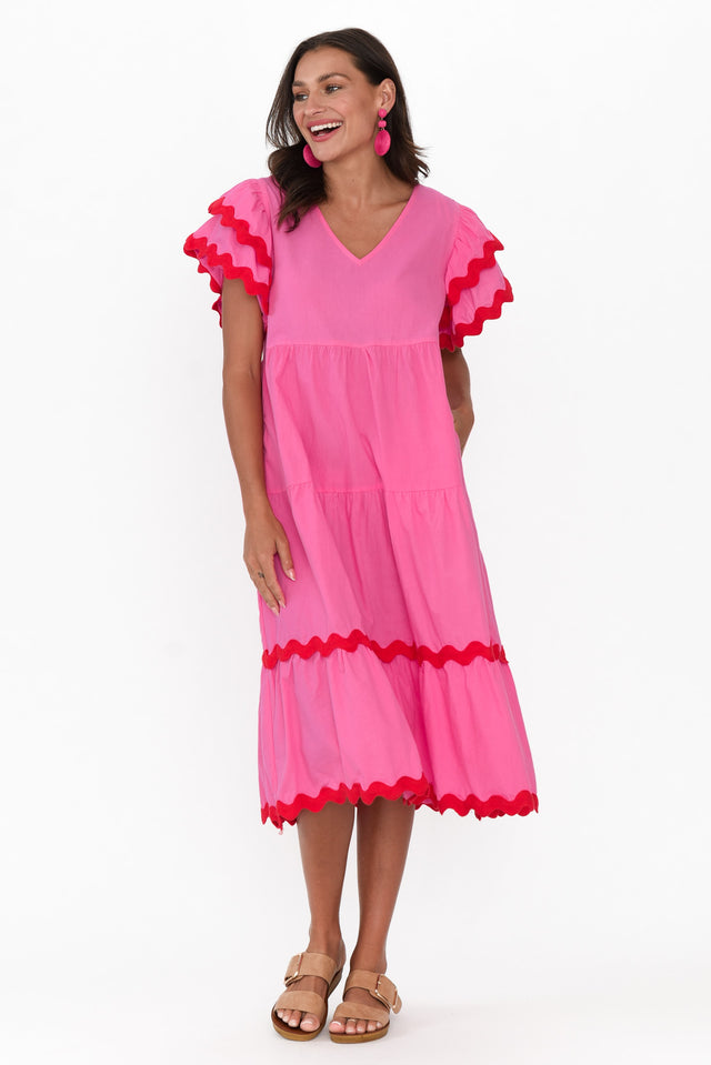 Wolsten Pink Cotton Trim Dress