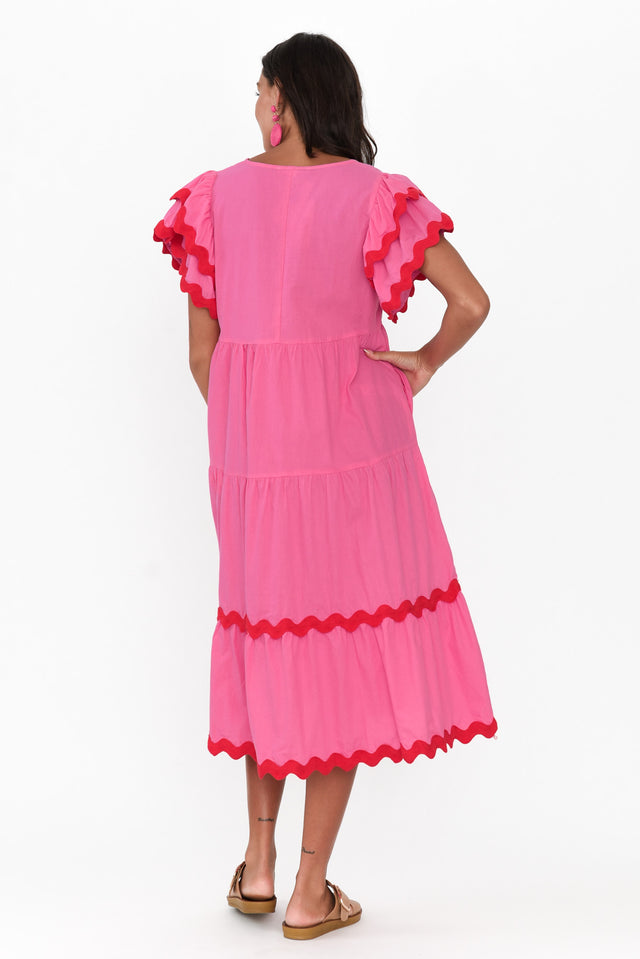 Wolsten Pink Cotton Trim Dress