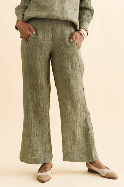 Xandra Sage Linen Pocket Pants
