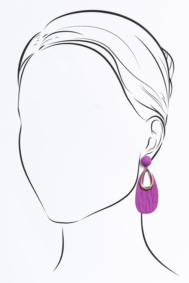 Yarr Purple Teardrop Earrings image 2