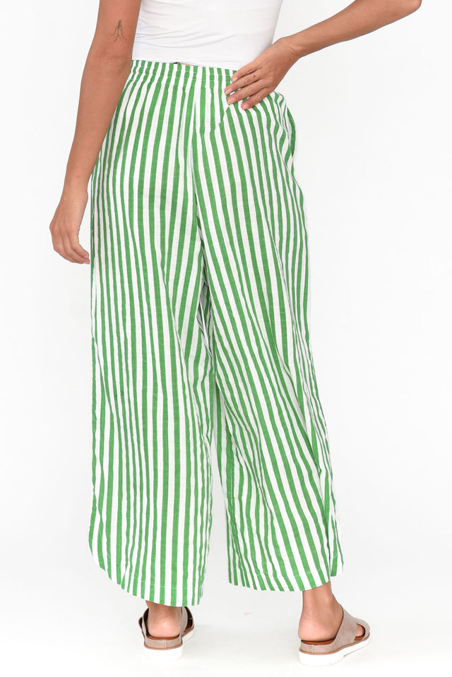 Yuri Green Stripe Cotton Blend Pants