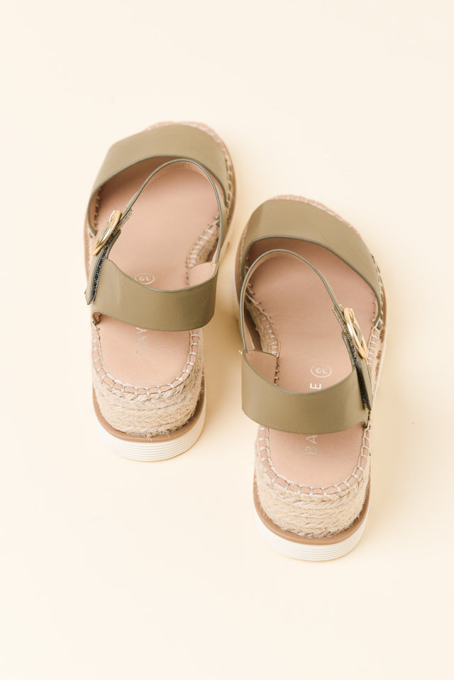 Yvette Khaki Leather Wedge image 3