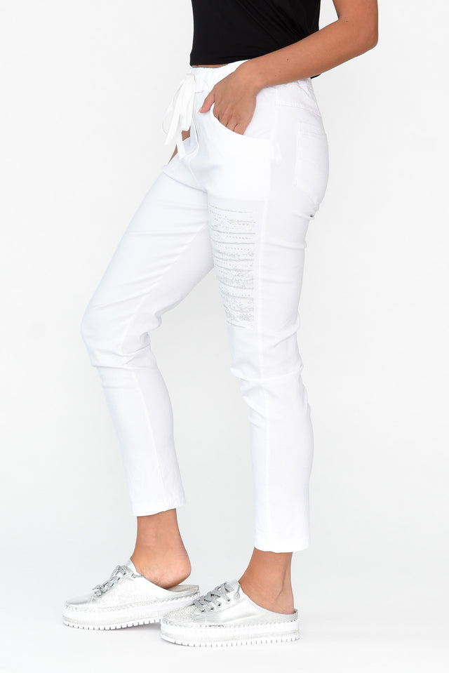 Zachary White Foil Stretch Pants