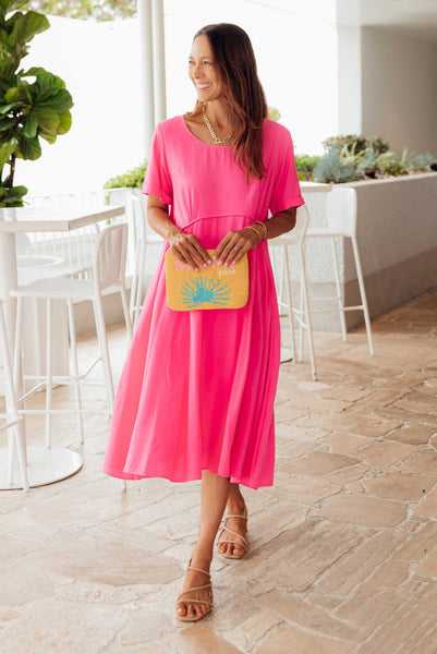 Zaelia Pink Crescent Dress Blue Bungalow AU - Main Image