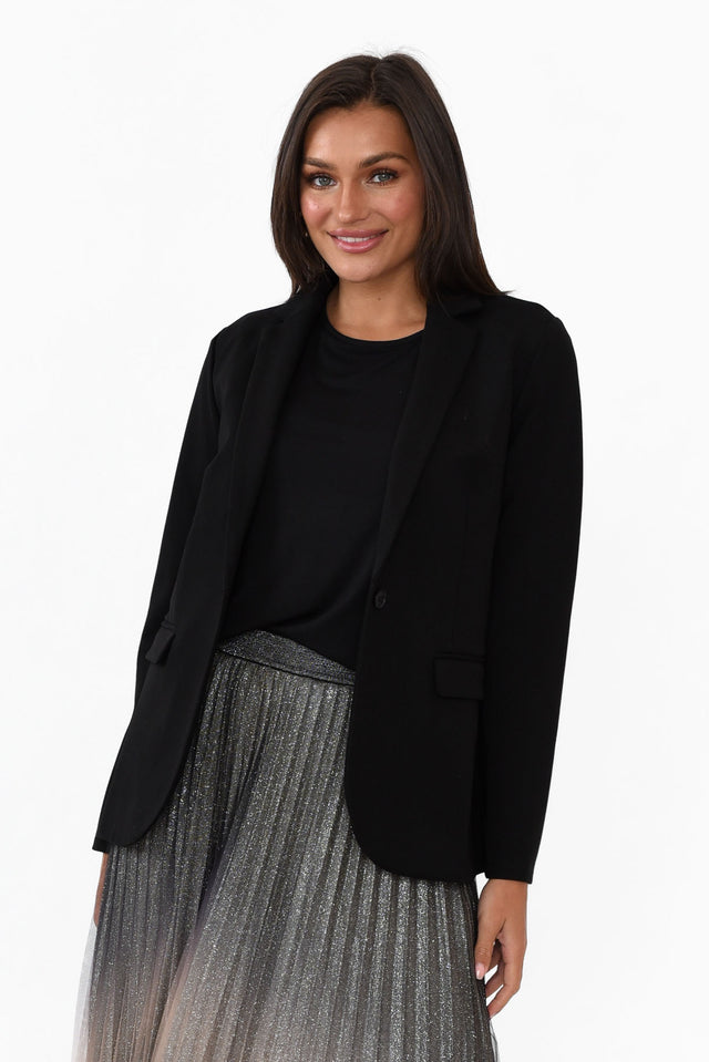 Zander Black Collared Blazer