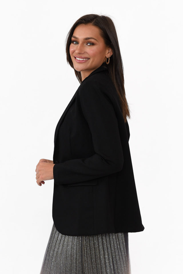 Zander Black Collared Blazer