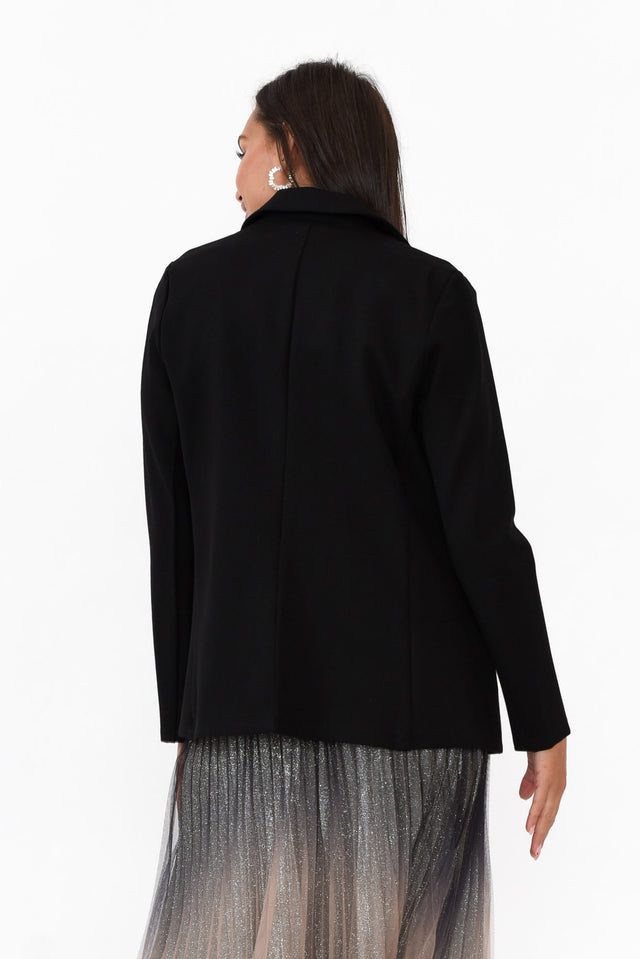 Zander Black Collared Blazer