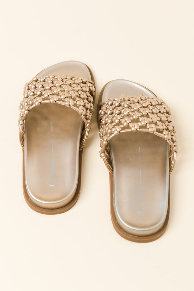 Zara Gold Woven Slide image 4