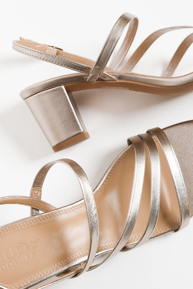 Zella Rose Gold Leather Strappy Heel image 3