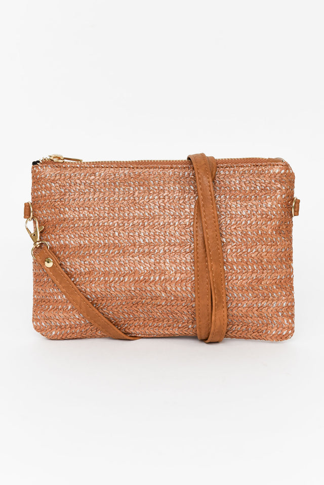 Zila Tan Woven Crossbody Bag image 2