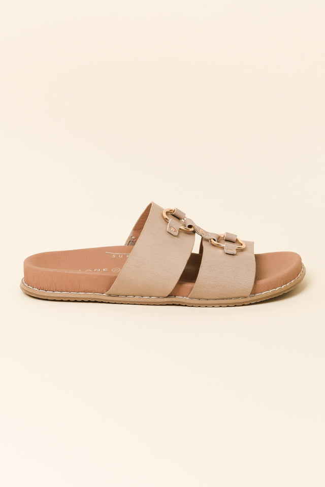 Zuma Taupe Leather Slide image 1