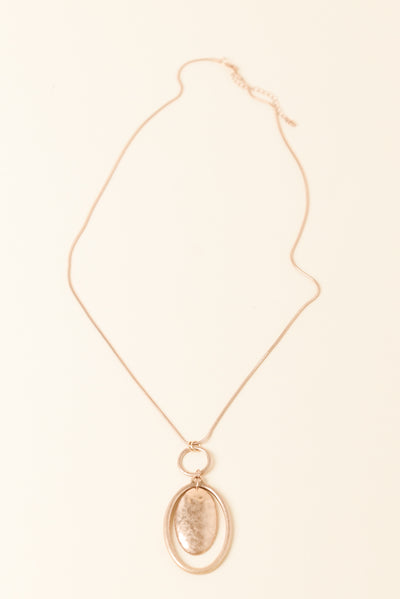 Zuri Gold Oval Pendant Necklace