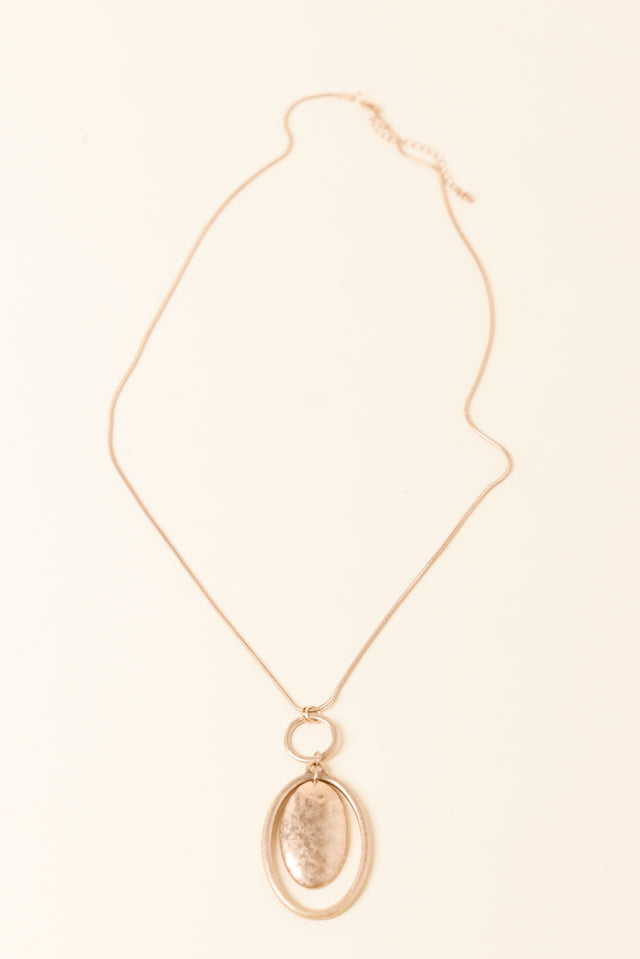 Zuri Gold Oval Pendant Necklace