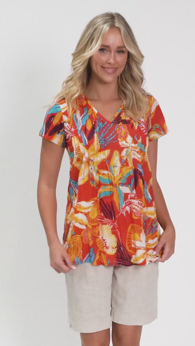 Fia Orange Jungle Cotton Top thumbnail 2