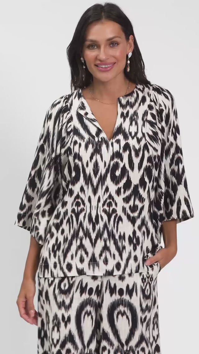 Paradise Brown Abstract Animal Top thumbnail 2