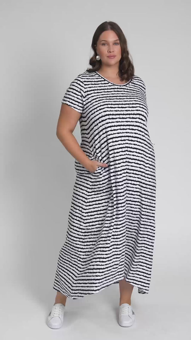 Patrick Navy Stripe Cotton Pocket Dress thumbnail 2