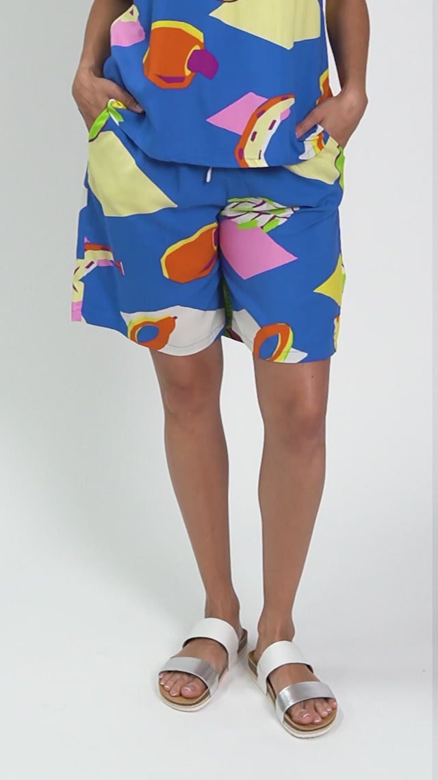 Sally Cobalt Fruity Relaxed Shorts thumbnail 2