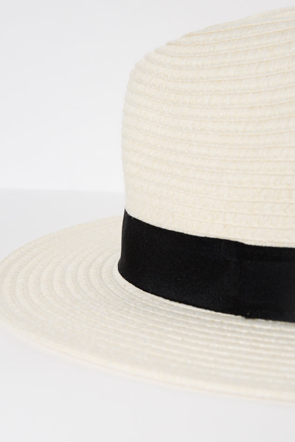 Ivory Wide Brim Travel Fedora - Blue Bungalow