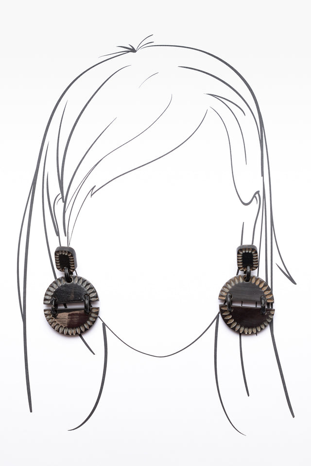 Candice Black Split Circle Earrings image 2