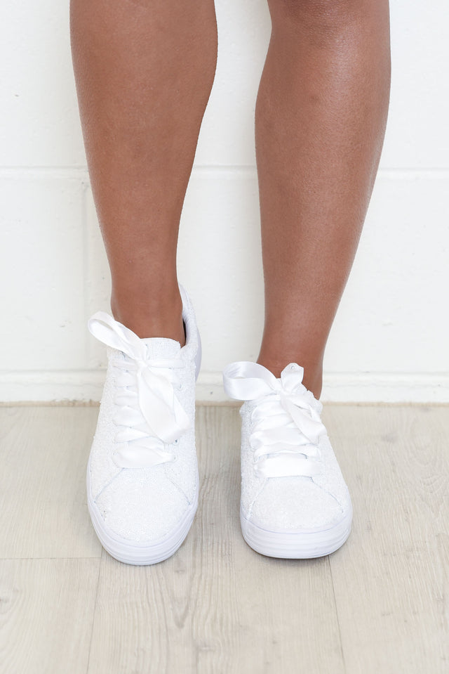 Alley White Sequin Sneaker